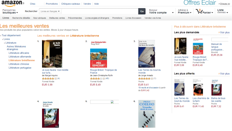 Je suis favela n1 des ventes ebook Amazon Littérature Brésilienne